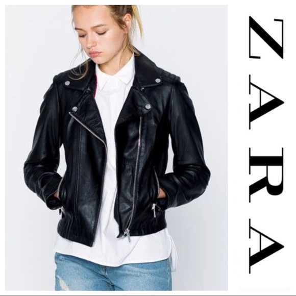 Zara Jackets & Blazers - ZARA • Vegan leather biker Jacket